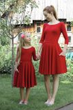 Dievčenské červené bambusové šaty Karlkulka