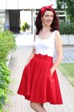 Kruhová červená sukňa Lovely