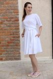 Kruhová biela madeirová sukňa Lovely
