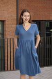 Mušelínové šaty denimovo modré Tereza