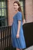 Mušelínové šaty denimovo modré Tereza