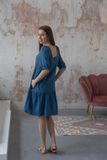 Mušelínové šaty denimovo modré Vilma