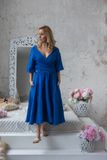 Mušelínová sukňa cobaltovo modrá Tajana