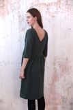 Bavlnené obojstranné šaty zelené Ina