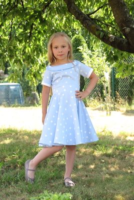 Dievčenské retro šaty modré Darlen