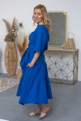 Mušelínová sukňa cobaltovo modrá Tajana