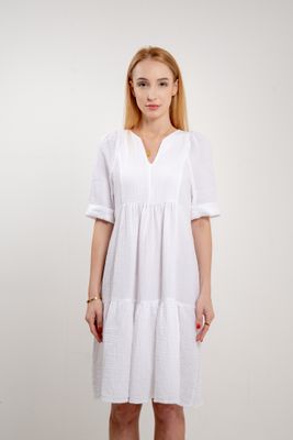 Mušelínové šaty biele Zaira