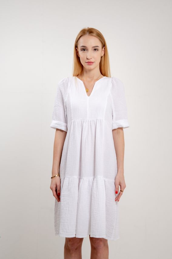 Mušelínové šaty biele Zaira