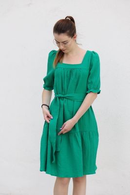 Mušelínové šaty zelené Vilma
